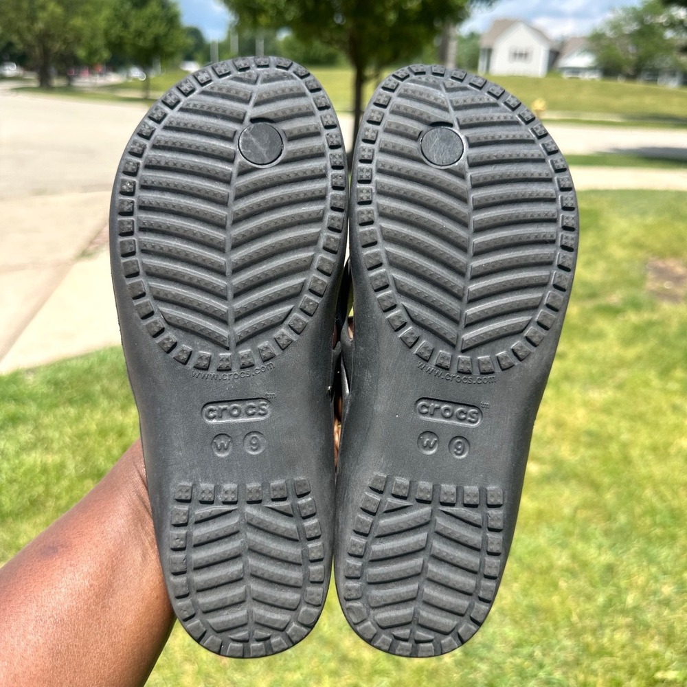 Crocs Kadee II Floral Print Flip Flop Sandals Black Women's Size 9 Shoes - Picture 5 of 10